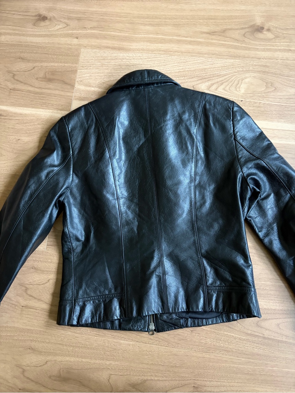 Y2K Danier Genuine Leather Moto Jacket Vintage Cropped Fitted - Picture 10 of 14